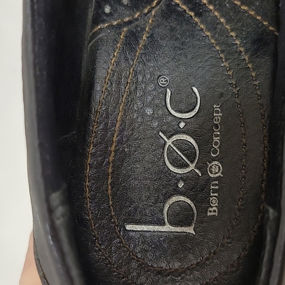 BOC women's black chunky lug sole 3" heels sz 8 leather - Picture 5 of 5